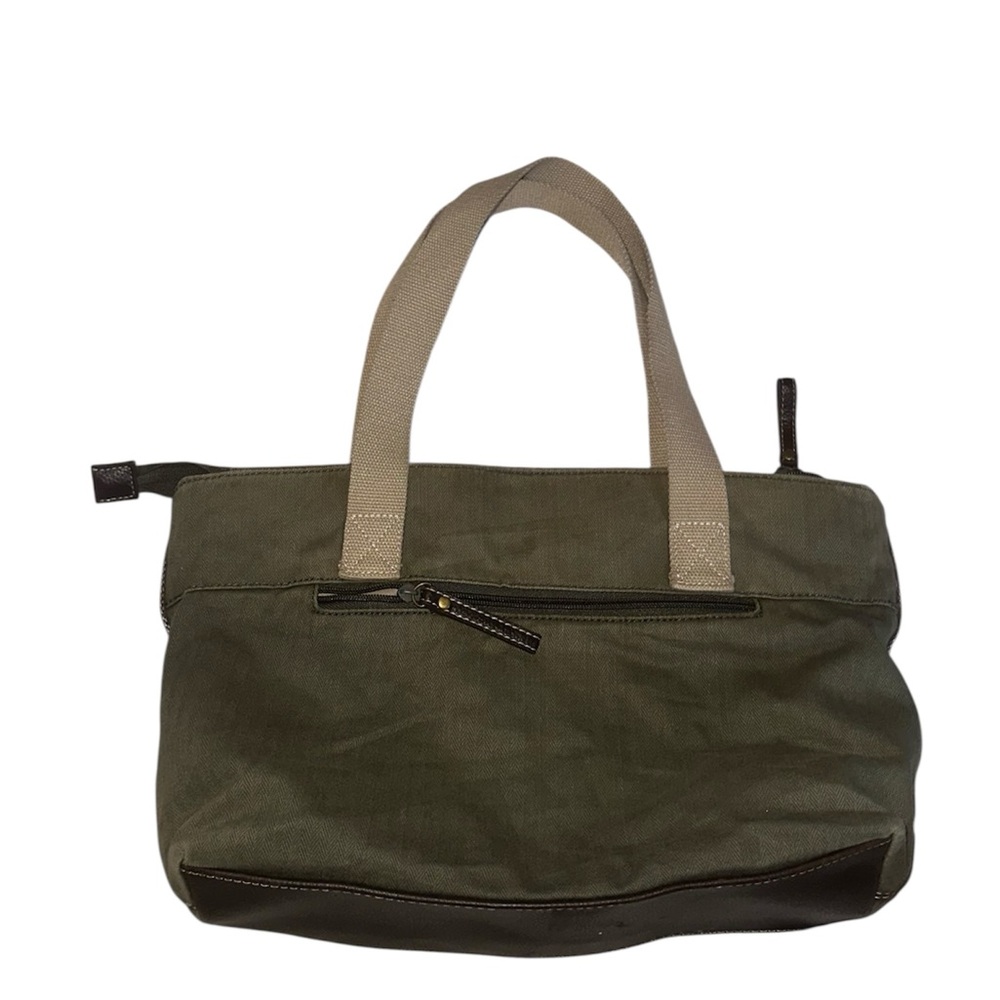Olive Green Satchel with Dual Front Pockets - Picture 2 of 5